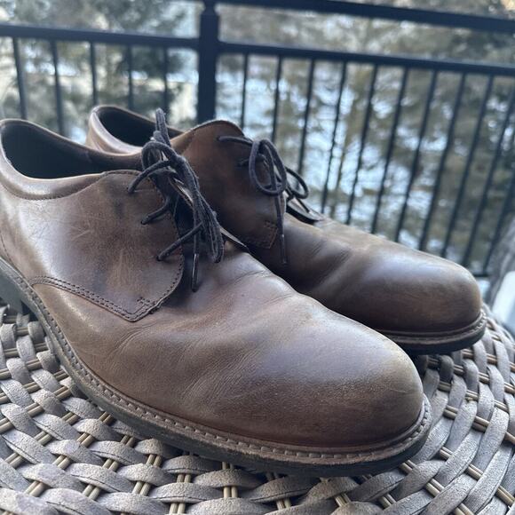 ECCO Shoes Mens 46 12 Brown Shock Point Oxford Leather W/ Superfeet Inserts main image 12
